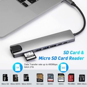 BCI Multi Function 9-in-1 USB C Hub with 4K USB C to HDMI, Ethernet Port